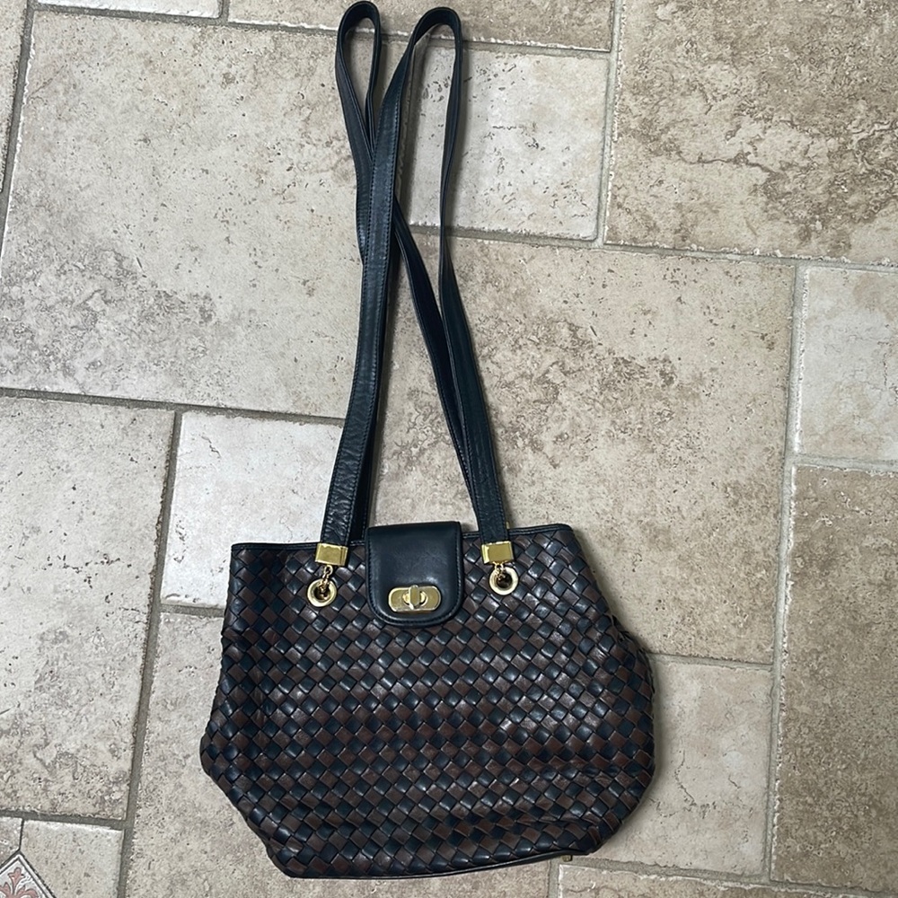 Black and Brown La Rotunda Shoulder Bag